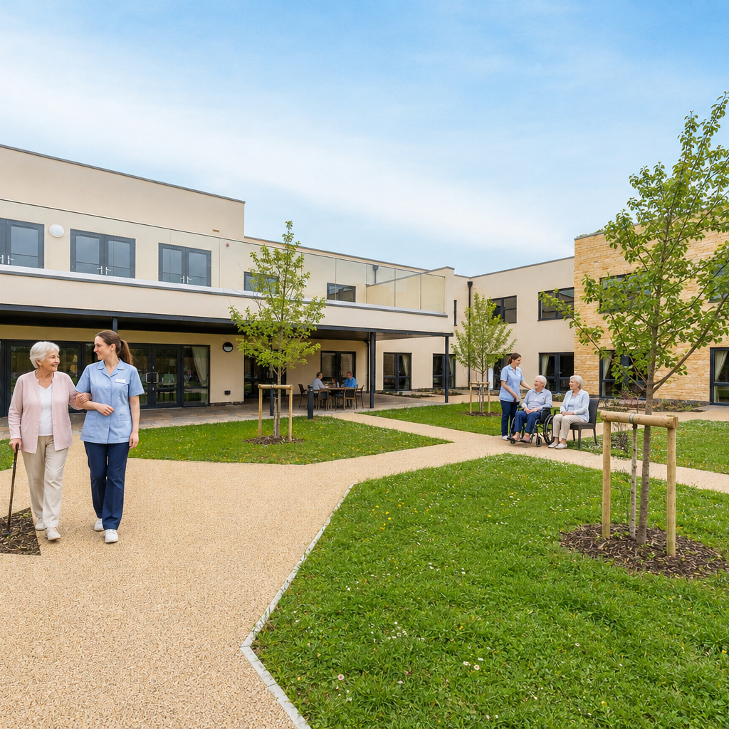 Resident receiving trusted residential care at Esmere Gardens Nursing Home in Moreton-in-Marsh