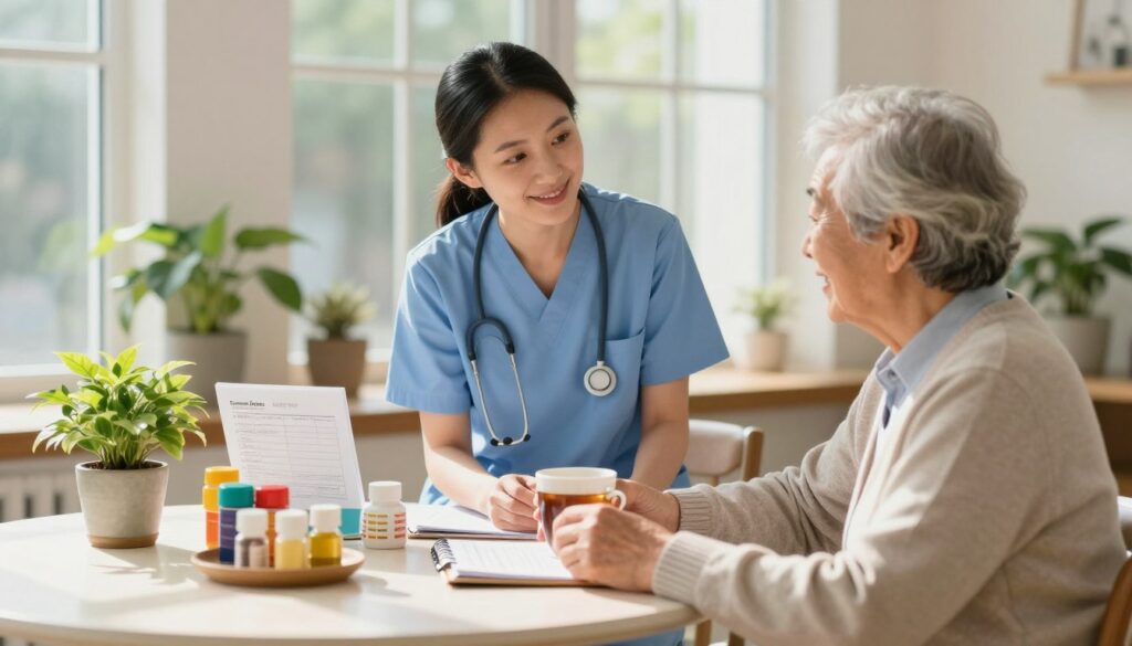 Resident choosing a daily routine while receiving personal care Resident choosing a daily routine while receiving personal care